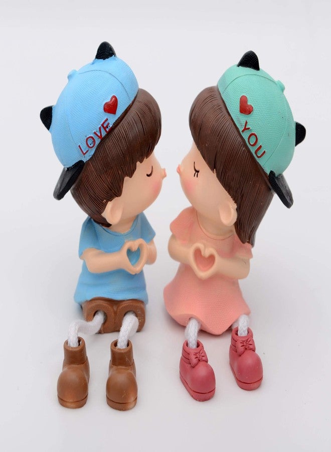 STORE 2508 Store2508 Polyresin Romantic Love Hanging Legs Showpiece Doll, Standard, 2 Piece - Image 1